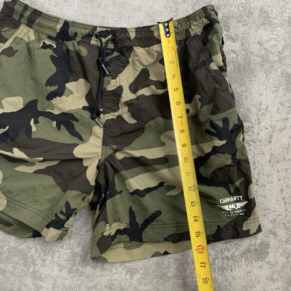 Carhartt Shorts Mens Large CA Wings Swim Trunks Camo Lined Ripstop Nylon Outdoor - Picture 2 of 10